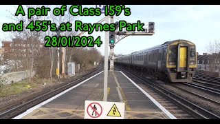 A pair of Class 159's and 455's at Raynes Park 28/01/2024