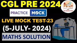 PRACTICE MOCK CGL PRE LIVE MOCK TEST SOLUTION || 7 JULY 2024 LIVE MOCK TEST || SSC MOCK TEST