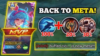 BUFFED CICI IS NOW BACK TO META! (Tank Emblem) | CICI BEST BUILD 2024 -MLBB🔥