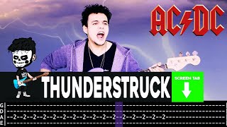 【AC/DC】[ Thunderstruck ] cover by Cesar | LESSON | BASS TAB