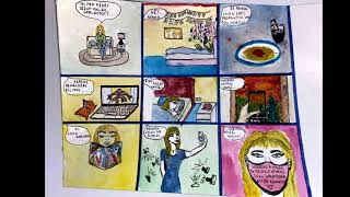 Comic drawings about Distance Learning of Grade 7-9 from Jurmala State Gymnasium Latvia