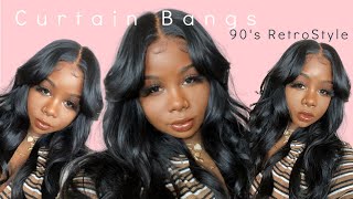 ♡ HD Lace 5x5 Closure Wig | 90's Easy Curtain Bangs & Curls! | Klaiyi Hair