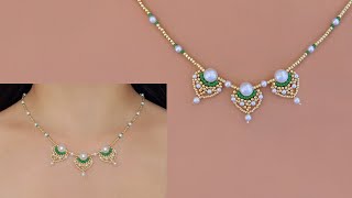 DIY Elegant Beaded Necklace with White Pearls and Seed Beads. How to Make Beaded Jewelry. 手工串珠项链