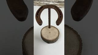 Wood cookie and Rebar horseshoe mason jar holder for projects #shorts #shortvideo #diy