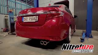 Catback Exhaust with Chambered muffler dual square tip on Vios Gen 3 - Nitrofuze Garage