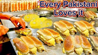 No#1 Pakistani Street Food | Anday Wala Burger | Amazing Cooking Skills | Egg Shami Burger Recipe