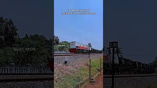 Moment KLB batu ballast melintas di area stasiun kebasen banyumas