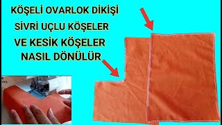 Köşeli overlok dikişi.Köşeler overlokla nası dönülür?How to turn corners with an overlock