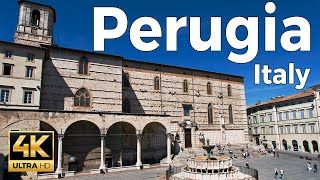 Perugia, Italy Walking Tour (4k Ultra HD 60fps) – With Caption