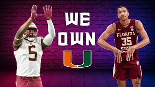 FSU OWNS the Miami Hurricanes and BREAKS their HEARTS