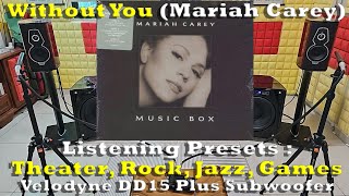 Listening Preset 01 : Theater, Rock, Jazz, Games (Without You - Mariah Carey) [Velodyne DD15 Plus]