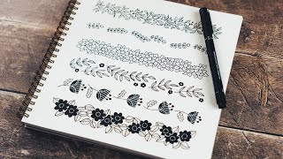 Drawing Patterns with a Fine Liner | Botanical Borders