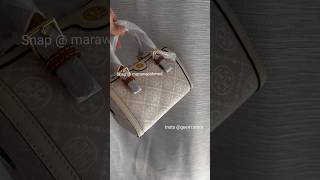 جمال شنطة توري بورش قماش صغيره تجنن tory burch petite t monogram barrel bag