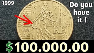 👉100,000$👈 For This Rare Error coin, 50 Cent Euro France 1999 coin , coins worth big money