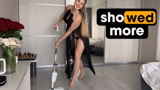 [4K USA Housewife]👙🚫How to clean a mirror? Transparent Haul No Bra See Through Try On Shaving Shave