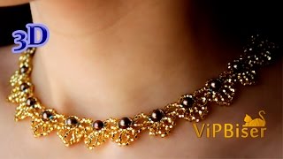 Beautiful beaded necklace. 3D tutorial