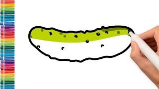 Draw a cucumber for children | Bolalar uchun bodringni chizish | Рисуем огурец для детей