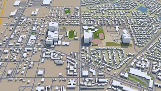 Pearland city Texas USA 3d model 30km