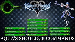 How to Get ALL of Aqua's Shotlock Commands - Kingdom Hearts Birth By Sleep