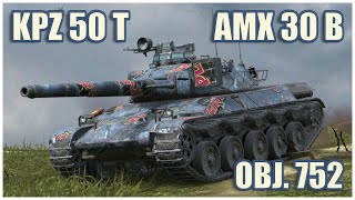 AMX 30 B, Kpz 50 t & Object 752 • WoT Blitz Gameplay