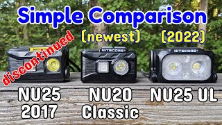 Nitecore NU25 "UL" vs NU20 "Classic" (for Backpacking)