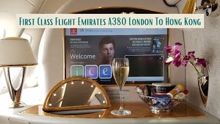 First Class Flight Emirates A380 London to Hong Kong