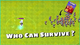 Who Can Survive 200+ SKELETION? | Clash of Clans #supercell #cocnewupdate #clashofclans #pekka