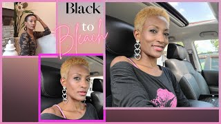 Natural hairstyles for Black women over 40 | Black to Blonde on dark skin |4th BIG chop natural hair