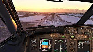 PMDG 737 ✈ Snowy landing in Anchorage B737 - 700, Alaska - USA | MSFS 2020