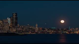 Fantastic video captures the Super Worm Moon rising above Seattle