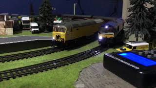 Bachmann Class 66 718 GBRF London Underground edition on special duty hauling two MK1 coaches