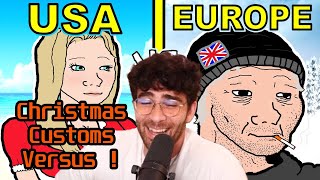 Hasan Learns About USA vs EU Christmas Differences ! | HasanAbi Reacts To Geopold