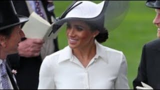 Wow! Meghan Markle stuns in long white dress and black high heels on first appearance at the races