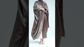 Batwing Sleeve Cardigan Open Farasha Abaya Dress With Hijab Scarf | Open abaya