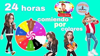 🍧24 horas COMIENDO por COLORES la RULETA decide los COLORES🍒/ DIVERSION MAXIMA