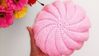 Беретка объемная крючком//Huge crochet beret