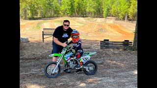 Dirtbike Dean 1st Ride on a 2021 kx65 1st Time using a clutch. Braap!