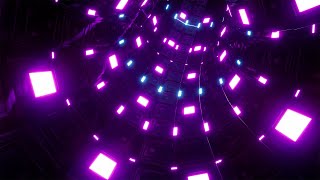 Music Festival Flickering Neon Light Tunnel 1 Hour Loop 4K Background