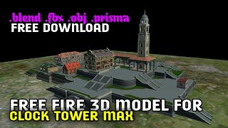 free fire max clock Tower 3d model | free fire Clock Tower max 3d model download | Clock Tower max