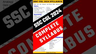 SSC CGL 2024 complete syllabus 🥇🥉🥈#viral #ssc #ssccgl #syllabus #gk  #sscchsl #syllabus