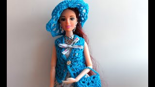 Одежда для куклы Барби крючком. Шляпка / Clothes for Barbie doll crochet. Hat