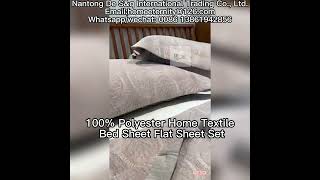 100% Polyester Home Textile Bed Sheet Flat Sheet Set