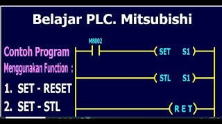 Belajar PLC. Mitsubishi, Contoh Program Menggunakan Function SET - STL.