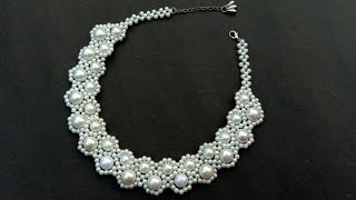 How To Make Necklace// Designer Pearl Necklace// Useful & Easy