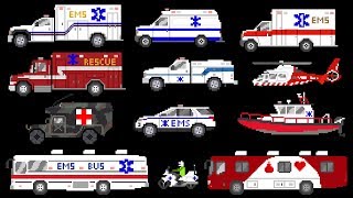 Medical Vehicles - Emergency Vehicles - Ambulances - The Kids' Picture Show (Fun & Educational)