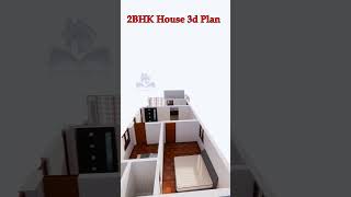 2BHK house plan #3d floor plan #shorts #civil #interior #elevation #sketchup  #home #beginners