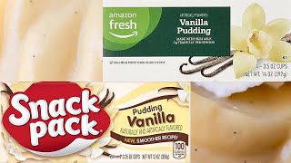 Snack Pack vs Amazon Fresh Vanilla Pudding Tasting