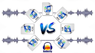 Сравнение Flac VS Mp3, m4a, aac, ogg, wma в audacity