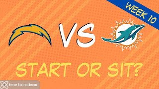 Fantasy Football Start Sit Chargers vs Dolphins - WEEK 10 GAME PREVIEW