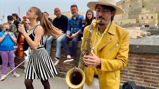 Dance Monkey - Karolina Protsenko & Daniele Vitale | Violin & Sax Street Performance